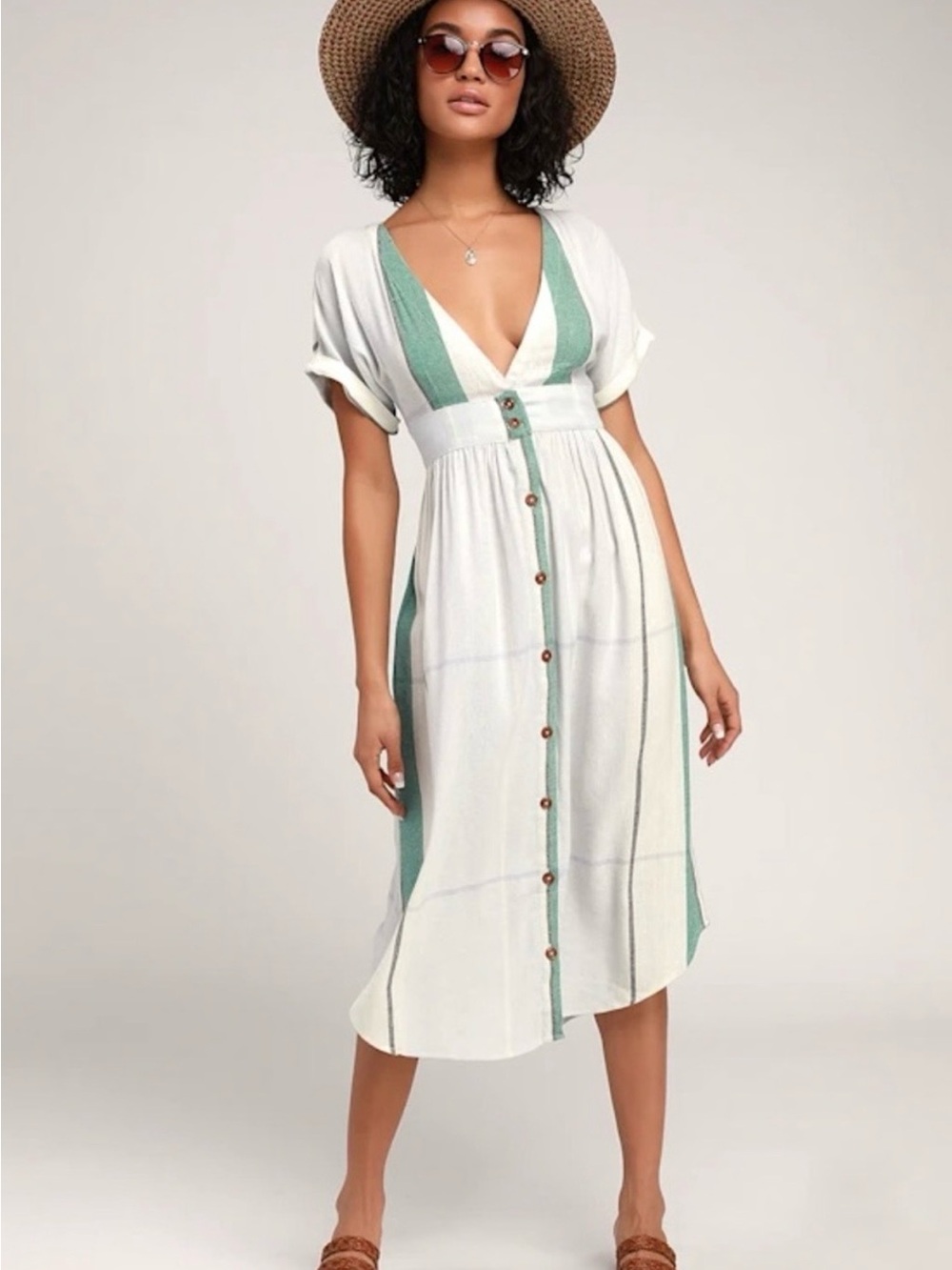 Lulu’s O’Neill Reid Light Blue Multi-Stripe Button up - Picture 2 of 9